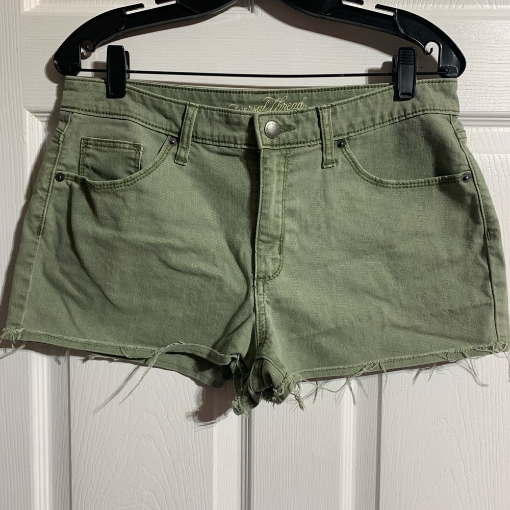Wild Fable Green Jean Shorts Cut-Off Style